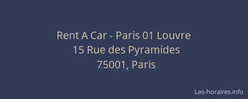 Rent A Car - Paris 01 Louvre