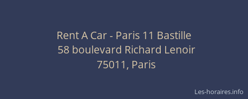 Rent A Car - Paris 11 Bastille