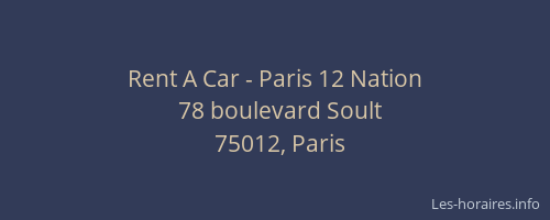 Rent A Car - Paris 12 Nation