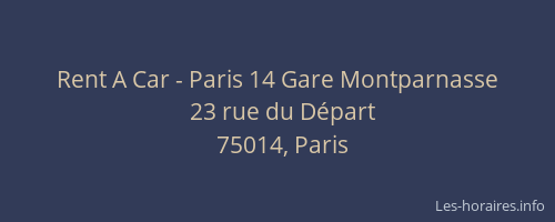 Rent A Car - Paris 14 Gare Montparnasse