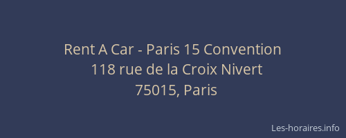 Rent A Car - Paris 15 Convention