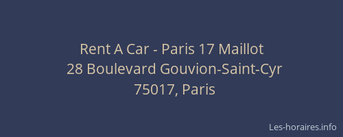 Rent A Car - Paris 17 Maillot