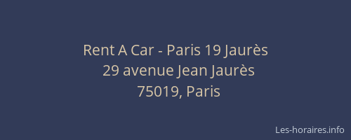 Rent A Car - Paris 19 Jaurès