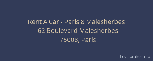 Rent A Car - Paris 8 Malesherbes
