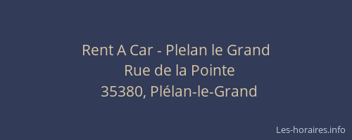 Rent A Car - Plelan le Grand
