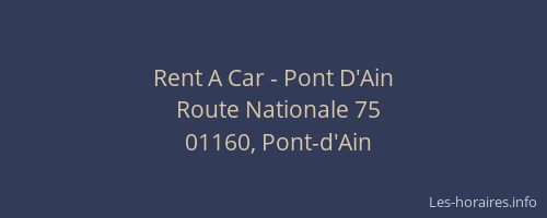 Rent A Car - Pont D'Ain