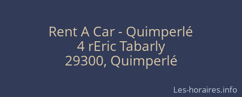 Rent A Car - Quimperl&eacute;