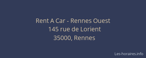 Rent A Car - Rennes Ouest