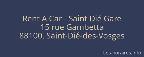 Rent A Car - Saint Dié Gare