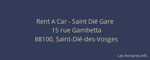 Rent A Car - Saint Dié Gare