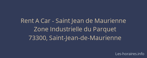 Rent A Car - Saint Jean de Maurienne
