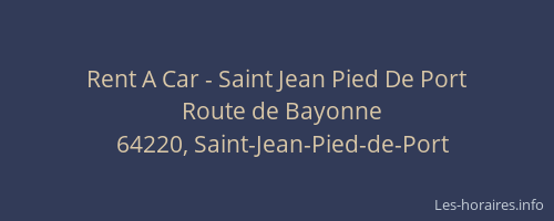 Rent A Car - Saint Jean Pied De Port