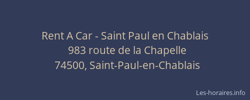 Rent A Car - Saint Paul en Chablais