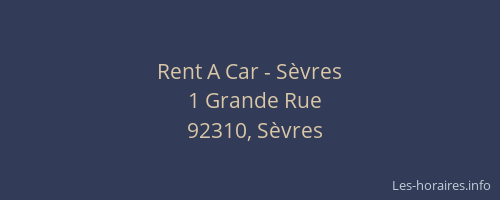 Rent A Car - Sèvres