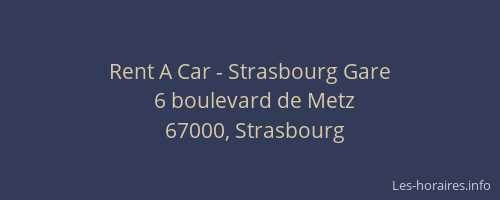 Rent A Car - Strasbourg Gare