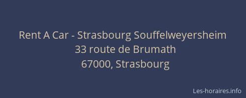 Rent A Car - Strasbourg Souffelweyersheim