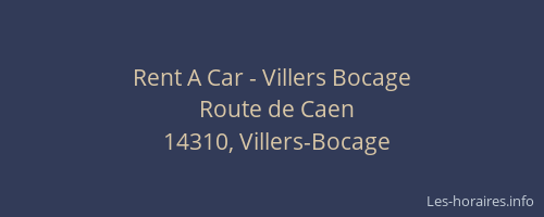 Rent A Car - Villers Bocage