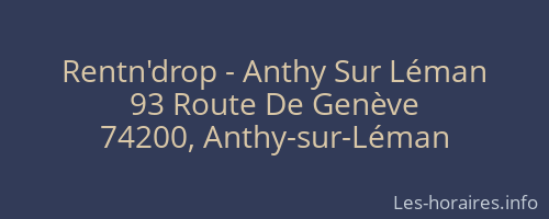 Rentn'drop - Anthy Sur Léman