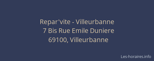 Repar'vite - Villeurbanne