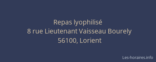 Repas lyophilisé