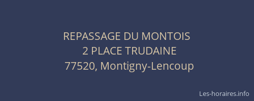 REPASSAGE DU MONTOIS