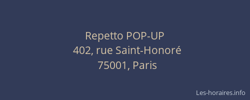 Repetto POP-UP