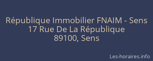 République Immobilier FNAIM - Sens