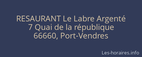 RESAURANT Le Labre Argenté