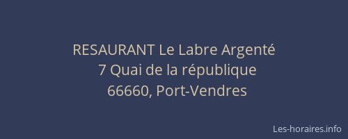 RESAURANT Le Labre Argent&eacute;