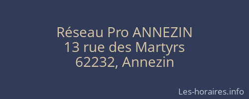 Réseau Pro ANNEZIN