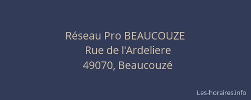 Réseau Pro BEAUCOUZE