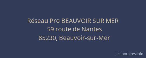 Réseau Pro BEAUVOIR SUR MER