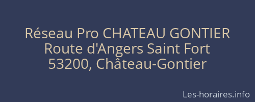 Réseau Pro CHATEAU GONTIER