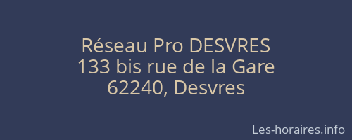 Réseau Pro DESVRES