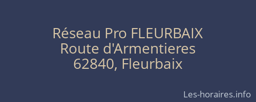 Réseau Pro FLEURBAIX