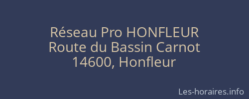 Réseau Pro HONFLEUR