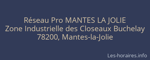 Réseau Pro MANTES LA JOLIE
