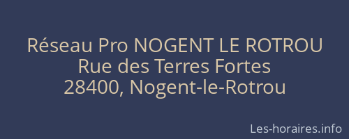 Réseau Pro NOGENT LE ROTROU
