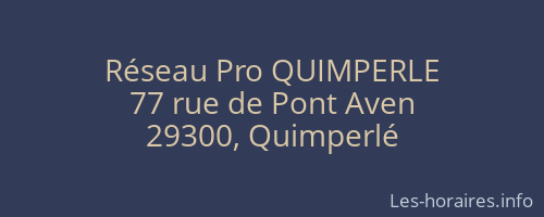 Réseau Pro QUIMPERLE