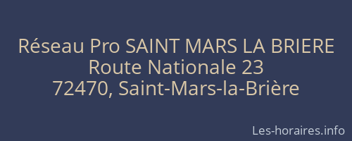 Réseau Pro SAINT MARS LA BRIERE