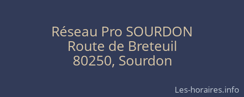 Réseau Pro SOURDON