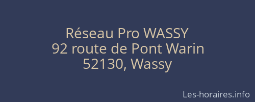 Réseau Pro WASSY
