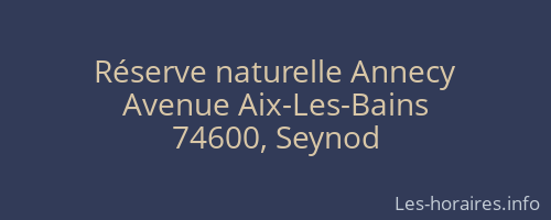Réserve naturelle Annecy