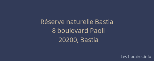 Réserve naturelle Bastia
