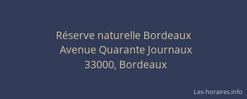 Réserve naturelle Bordeaux