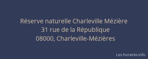 Réserve naturelle Charleville Mézière