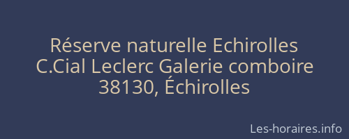 Réserve naturelle Echirolles