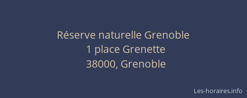 Réserve naturelle Grenoble