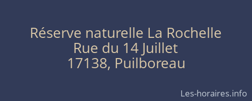 Réserve naturelle La Rochelle