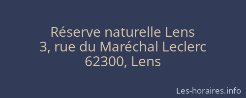 Réserve naturelle Lens